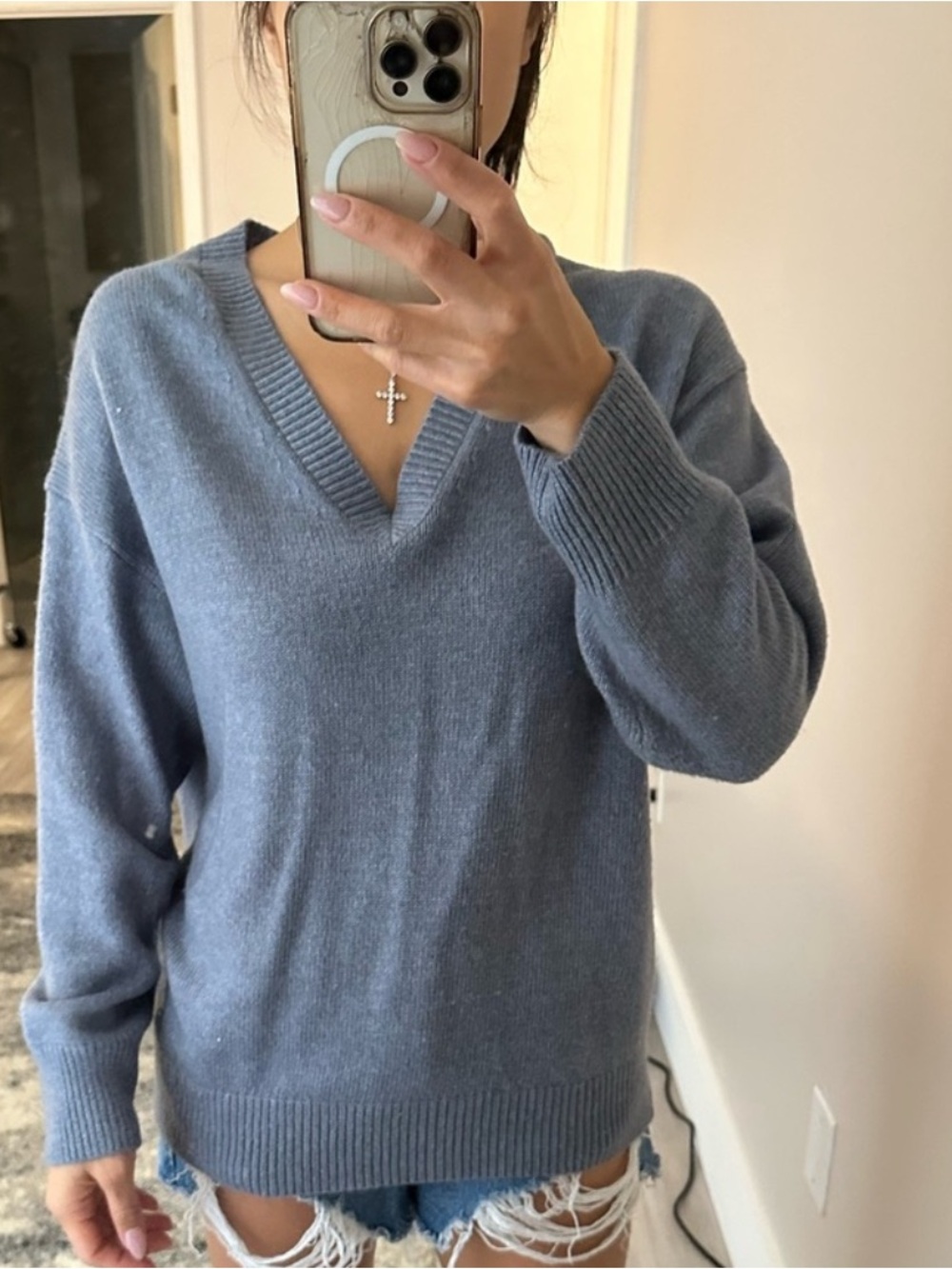 3 Zara weather  Blue , grey , tan Lightweight Knit Sweaters